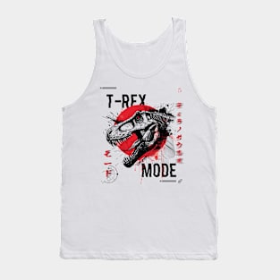 T-Rex Mode Unleashed, Fierce Dinosaur Artwork, Predatory Beast Mode, Aggressive, Dynamic, Striking Tank Top